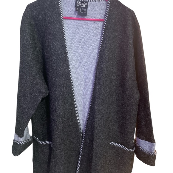Escada Dark Gray Open Front Cardigan - Picture 1 of 4